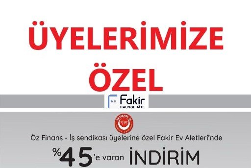 FAKİR'DEN ÜYELERİMİZE ÖZEL YÜZDE 45 İNDİRİM